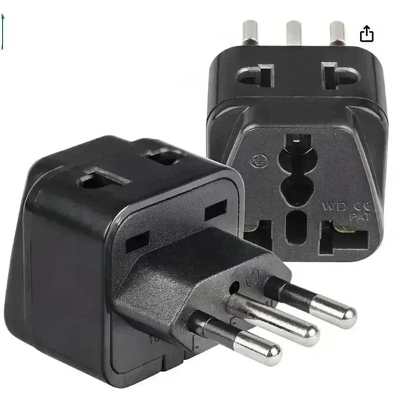 OREI USA to Italy travel plug adapter - Type L Plug Adapter Compatible - 2 in 1 - Picture 1 of 3